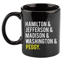 Hamilton Jefferson Madison Washington And Peggy 11oz C Handle Ceramic Mug