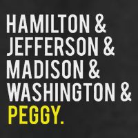 Hamilton Jefferson Madison Washington And Peggy 11oz C Handle Ceramic Mug