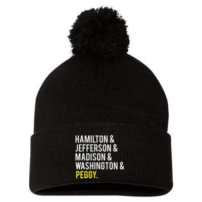 Hamilton Jefferson Madison Washington And Peggy Pom Pom 12in Knit Beanie