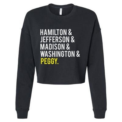 Hamilton Jefferson Madison Washington And Peggy Cropped Pullover Crew