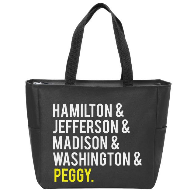 Hamilton Jefferson Madison Washington And Peggy Zip Tote Bag