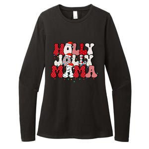 Holly Jolly Mama Mom Matching Merry Christmas Holiday Womens CVC Long Sleeve Shirt