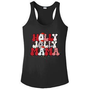 Holly Jolly Mama Mom Matching Merry Christmas Holiday Ladies PosiCharge Competitor Racerback Tank