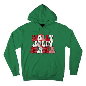 Holly Jolly Mama Mom Matching Merry Christmas Holiday Hoodie