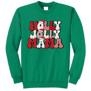 Holly Jolly Mama Mom Matching Merry Christmas Holiday Sweatshirt