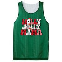 Holly Jolly Mama Mom Matching Merry Christmas Holiday Mesh Reversible Basketball Jersey Tank