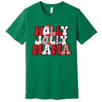 Holly Jolly Mama Mom Matching Merry Christmas Holiday Premium T-Shirt