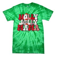 Holly Jolly Mama Mom Matching Merry Christmas Holiday Tie-Dye T-Shirt