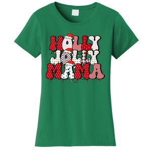 Holly Jolly Mama Mom Matching Merry Christmas Holiday Women's T-Shirt