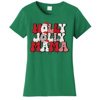 Holly Jolly Mama Mom Matching Merry Christmas Holiday Women's T-Shirt