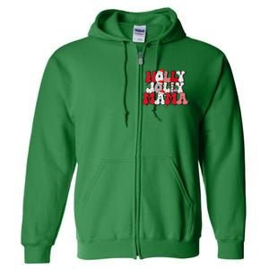 Holly Jolly Mama Mom Matching Merry Christmas Holiday Full Zip Hoodie