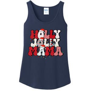 Holly Jolly Mama Mom Matching Merry Christmas Holiday Ladies Essential Tank