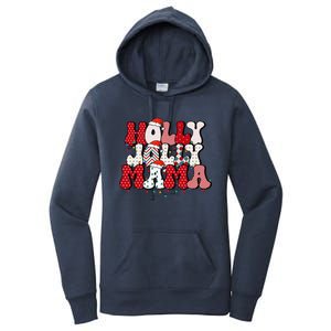 Holly Jolly Mama Mom Matching Merry Christmas Holiday Women's Pullover Hoodie