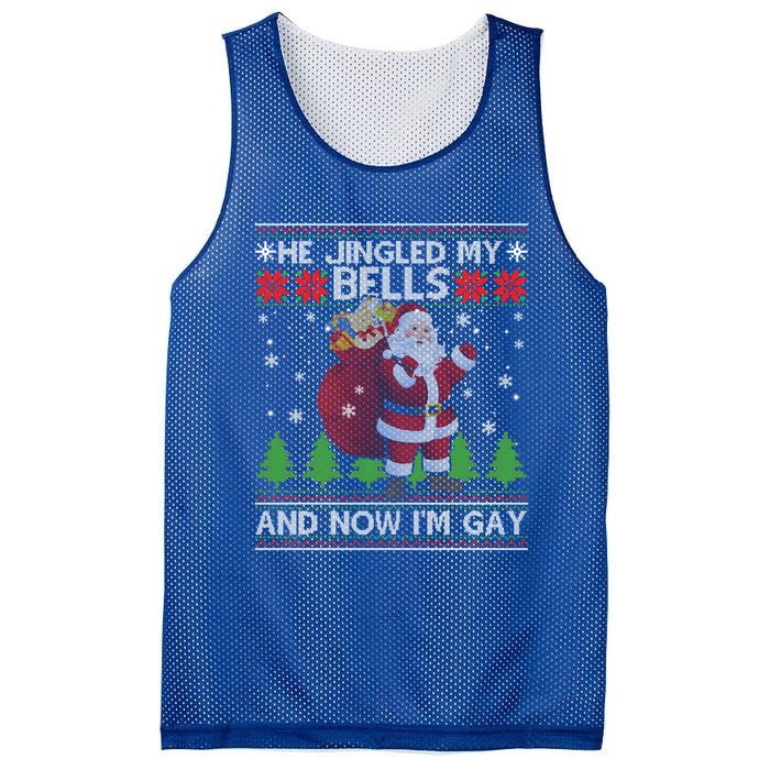 He Jingled My Bells And Now IM Ugly Christmas Gift Mesh Reversible Basketball Jersey Tank