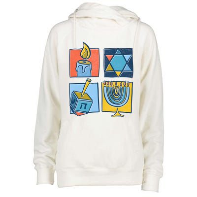 Hanukkah Jewish Menorah Pajamas Chanukah Womens Funnel Neck Pullover Hood