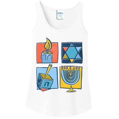 Hanukkah Jewish Menorah Pajamas Chanukah Ladies Essential Tank