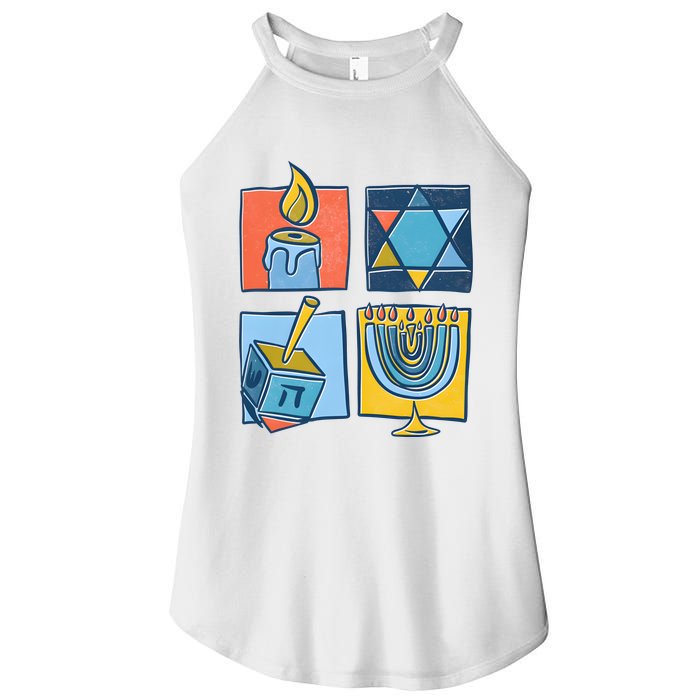 Hanukkah Jewish Menorah Pajamas Chanukah Women's Perfect Tri Rocker Tank