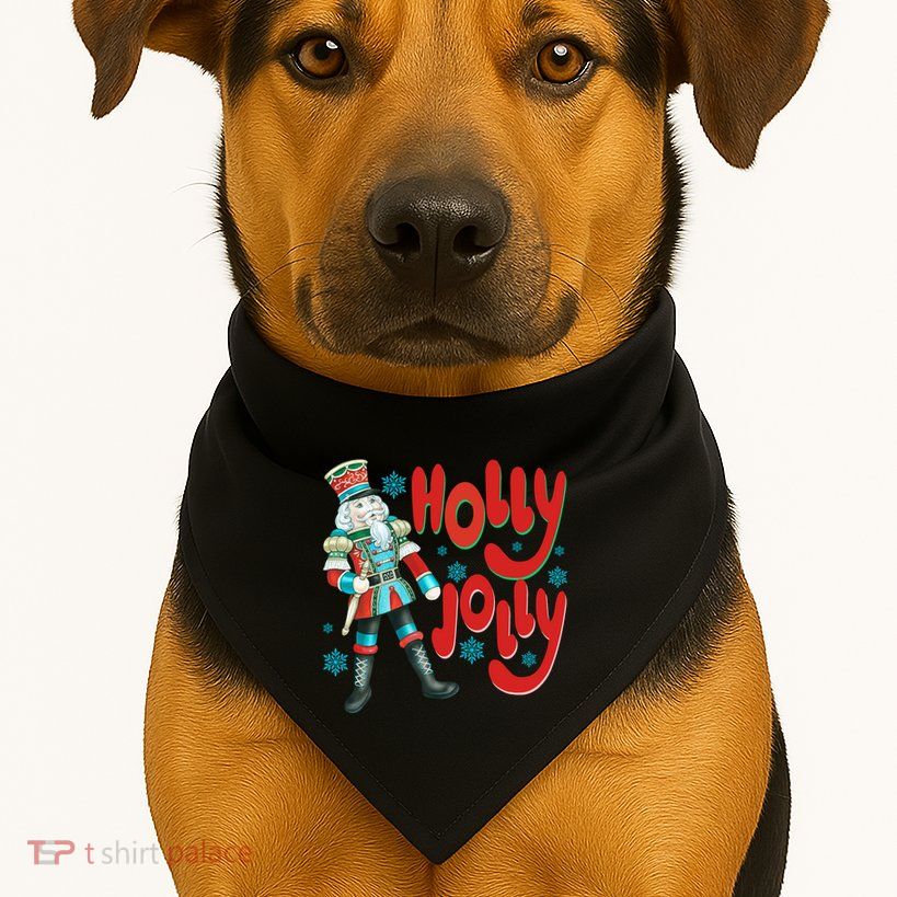 Holly Jolly Nutcracker Christmas Nutcracker Christmas USA-Made Doggie Bandana
