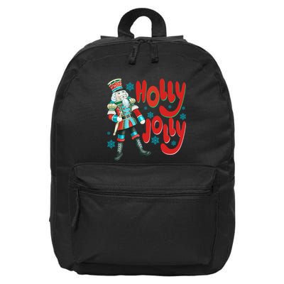 Holly Jolly Nutcracker Christmas Nutcracker Christmas 16 in Basic Backpack