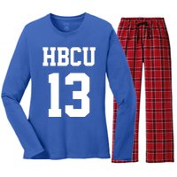 Hbcu Jersey Number 13 Historically Black College University Gift Women's Long Sleeve Flannel Pajama Set 