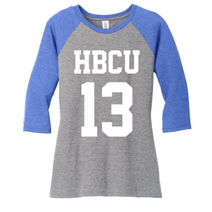 Hbcu Jersey Number 13 Historically Black College University Gift Women's Tri-Blend 3/4-Sleeve Raglan Shirt