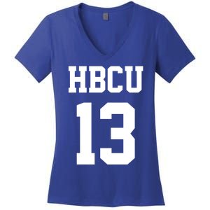 Hbcu Jersey Number 13 Historically Black College University Gift Women's V-Neck T-Shirt