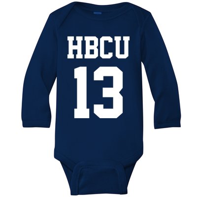 Hbcu Jersey Number 13 Historically Black College University Gift Baby Long Sleeve Bodysuit