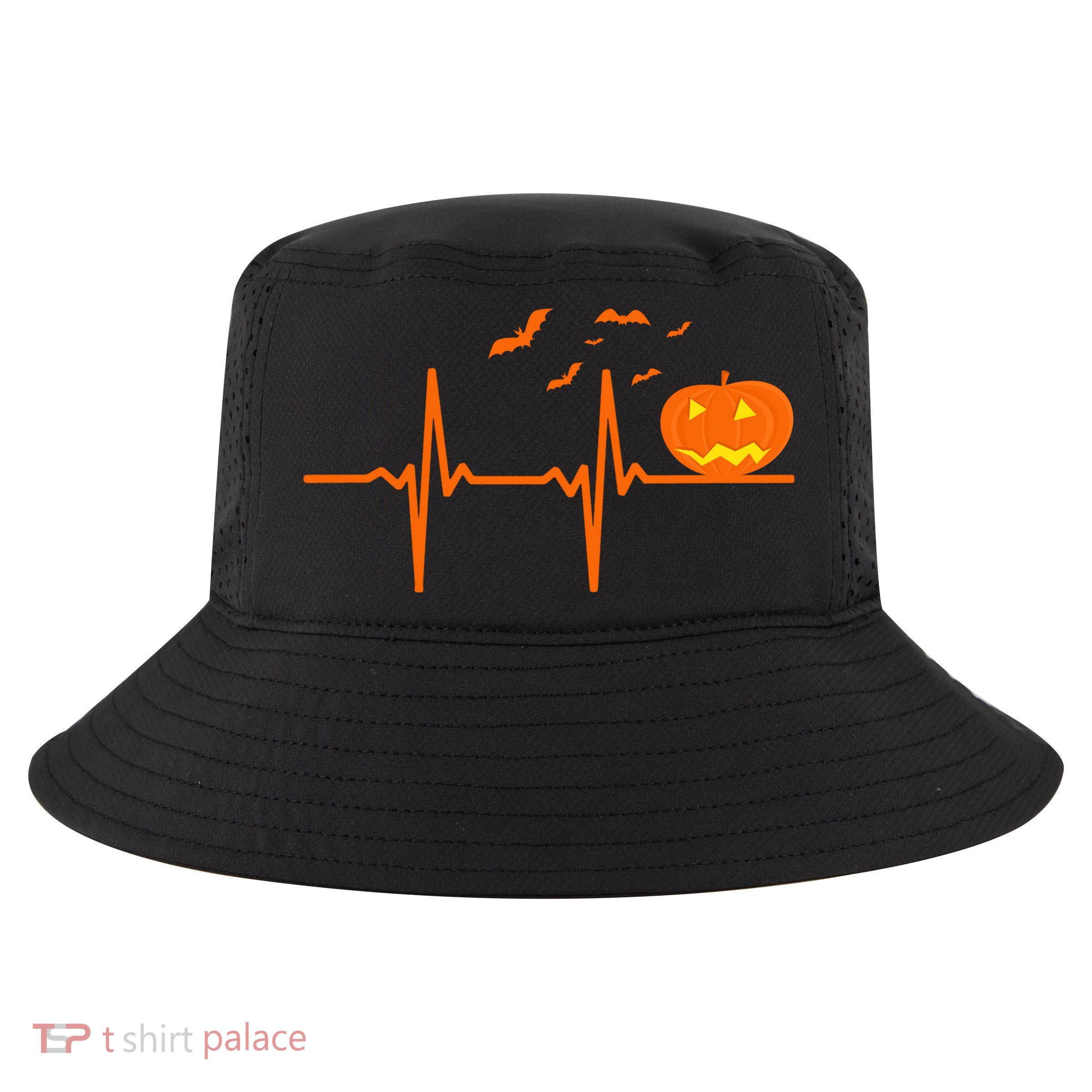 Halloween Jack O Lantern Pulse Heart Beat Cool Comfort Performance Bucket Hat
