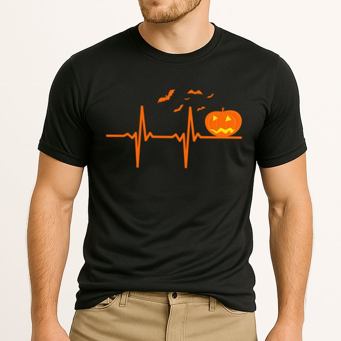 Halloween Jack O Lantern Pulse Heart Beat Cooling Performance Crew T-Shirt
