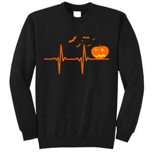 Halloween Jack O Lantern Pulse Heart Beat Sweatshirt