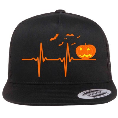 Halloween Jack O Lantern Pulse Heart Beat Flatbill Hat