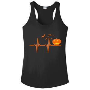 Halloween Jack O Lantern Pulse Heart Beat Ladies PosiCharge Competitor Racerback Tank