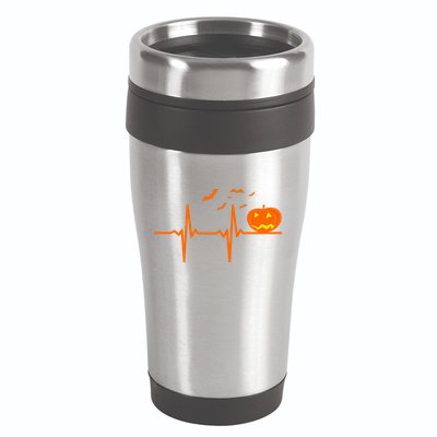 Halloween Jack O Lantern Pulse Heart Beat 16oz Travel Tumbler