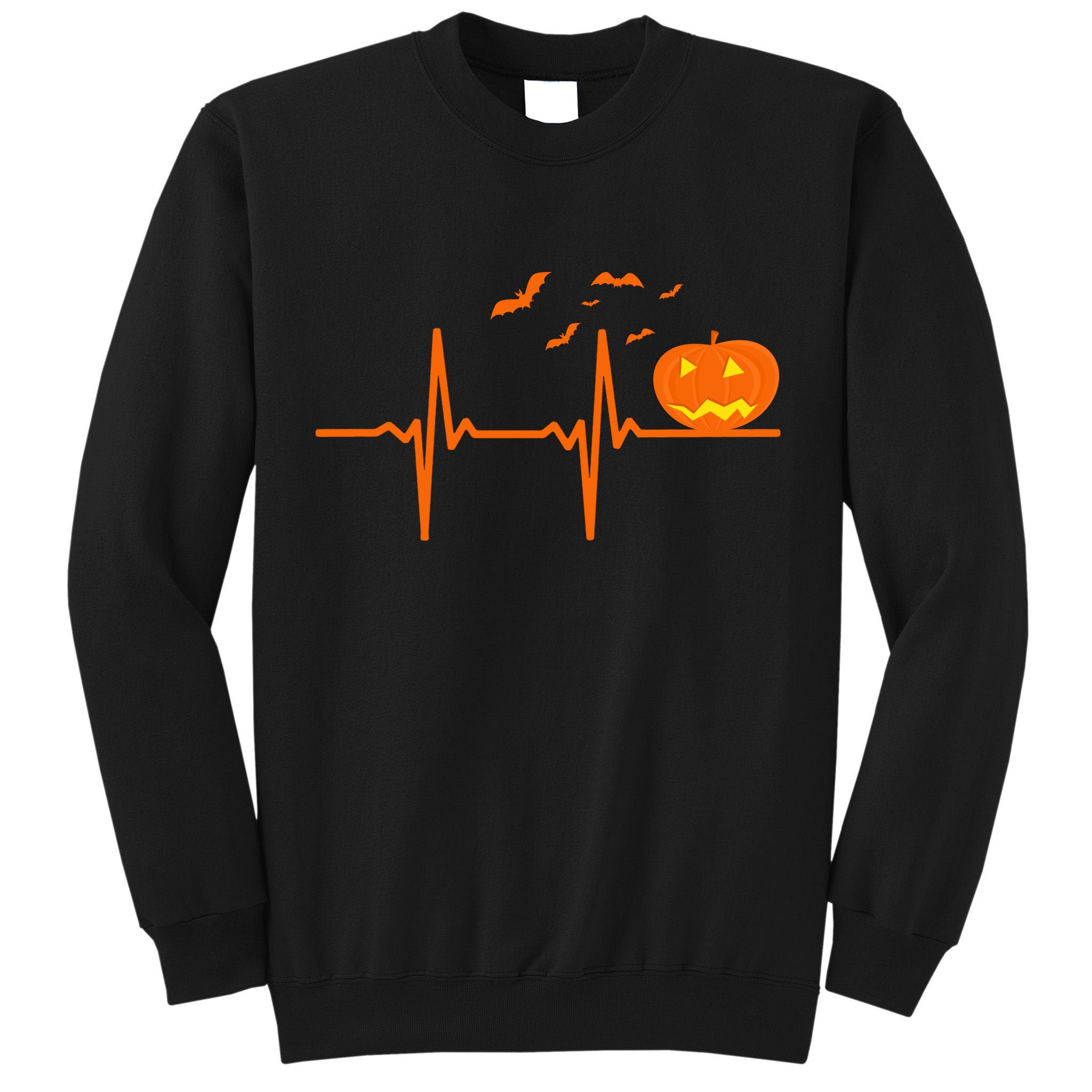 Halloween Jack O Lantern Pulse Heart Beat Tall Sweatshirt
