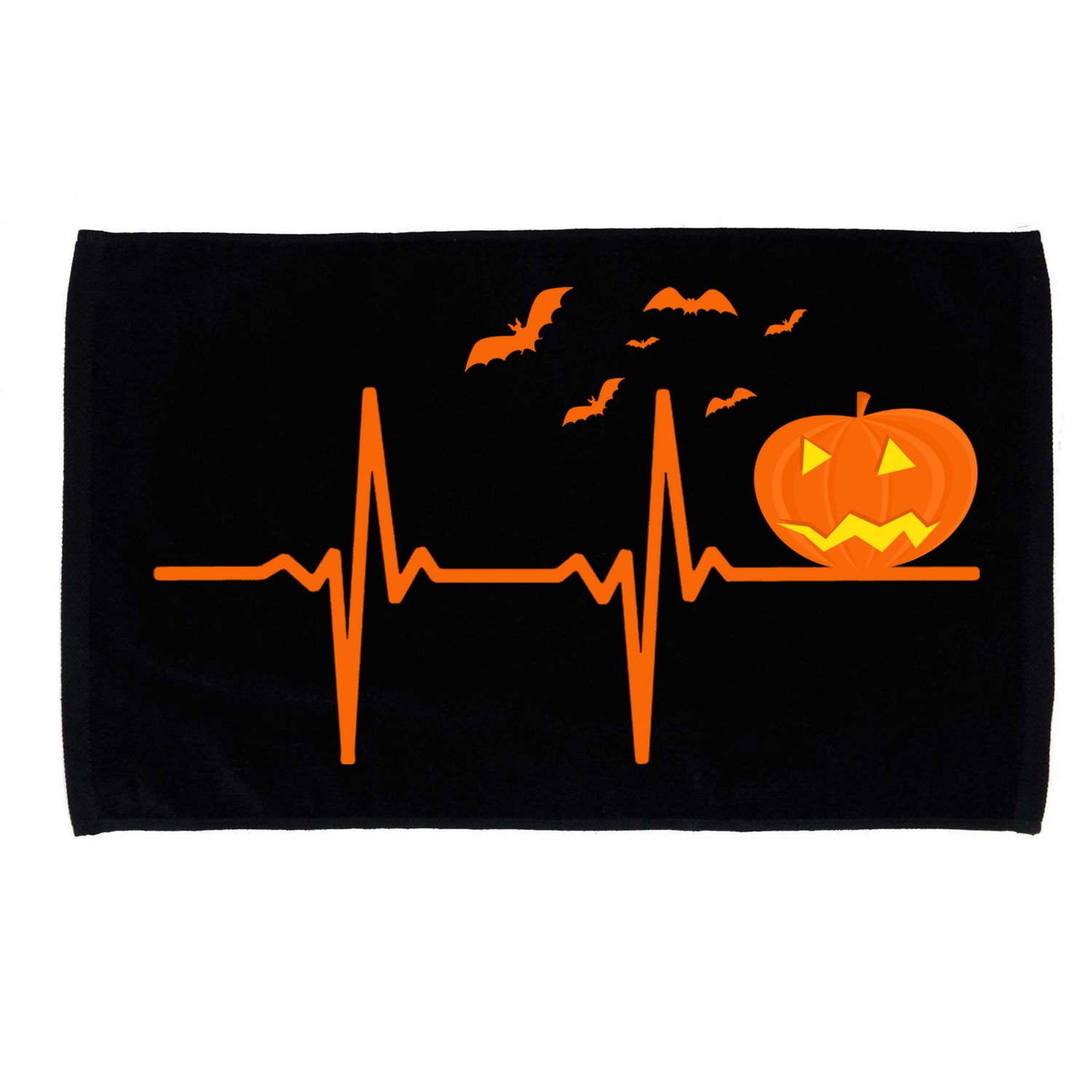Halloween Jack O Lantern Pulse Heart Beat Microfiber Hand Towel