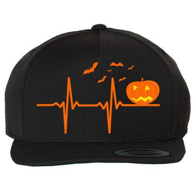 Halloween Jack O Lantern Pulse Heart Beat Wool Snapback Cap