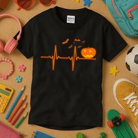 Halloween Jack O Lantern Pulse Heart Beat Kids T-Shirt