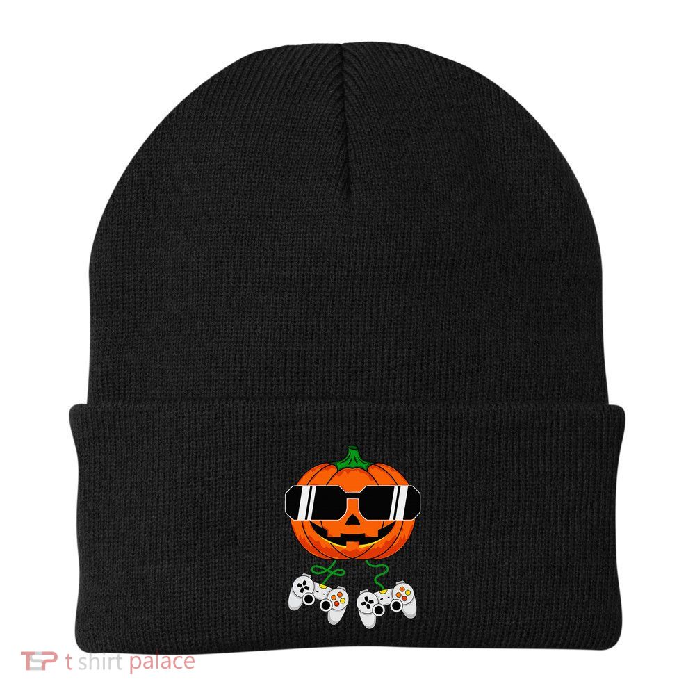 Halloween Jack O Lantern Gamer Funny Halloween Beanie