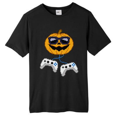 Halloween Jack O Lantern Pixelated Gaming Gamer Tall Fusion ChromaSoft Performance T-Shirt