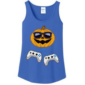 Halloween Jack O Lantern Pixelated Gaming Gamer Ladies Essential Tank