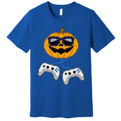 Halloween Jack O Lantern Pixelated Gaming Gamer Premium T-Shirt