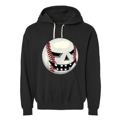 Halloween Jack O Lantern Baseball Player Coach Pitcher Garment-Dyed Fleece Hoodie