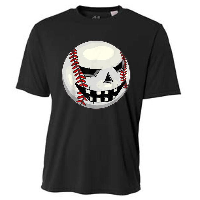 Halloween Jack O Lantern Baseball Player Coach Pitcher Cooling Performance Crew T-Shirt