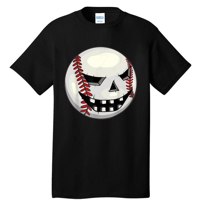 Halloween Jack O Lantern Baseball Player Coach Pitcher Tall T-Shirt