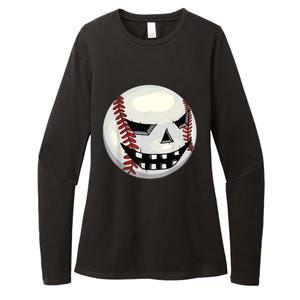 Halloween Jack O Lantern Baseball Player Coach Pitcher Womens CVC Long Sleeve Shirt