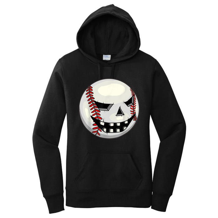 Halloween Jack O Lantern Baseball Player Coach Pitcher Women's Pullover Hoodie