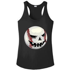 Halloween Jack O Lantern Baseball Player Coach Pitcher Ladies PosiCharge Competitor Racerback Tank