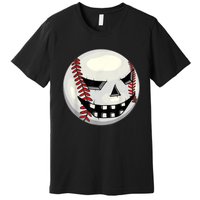 Halloween Jack O Lantern Baseball Player Coach Pitcher Premium T-Shirt