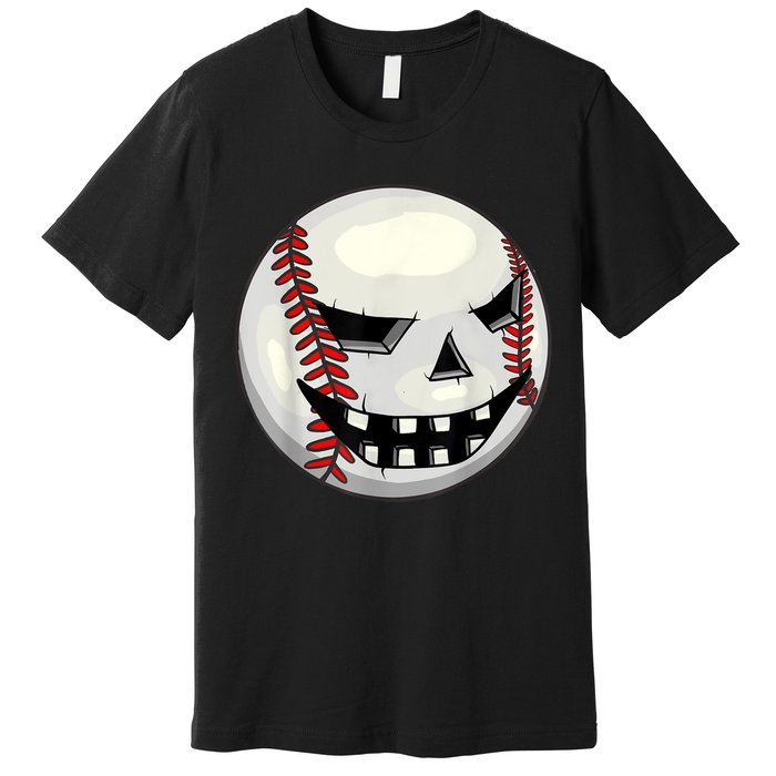 Halloween Jack O Lantern Baseball Player Coach Pitcher Premium T-Shirt