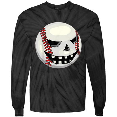 Halloween Jack O Lantern Baseball Player Coach Pitcher Tie-Dye Long Sleeve Shirt